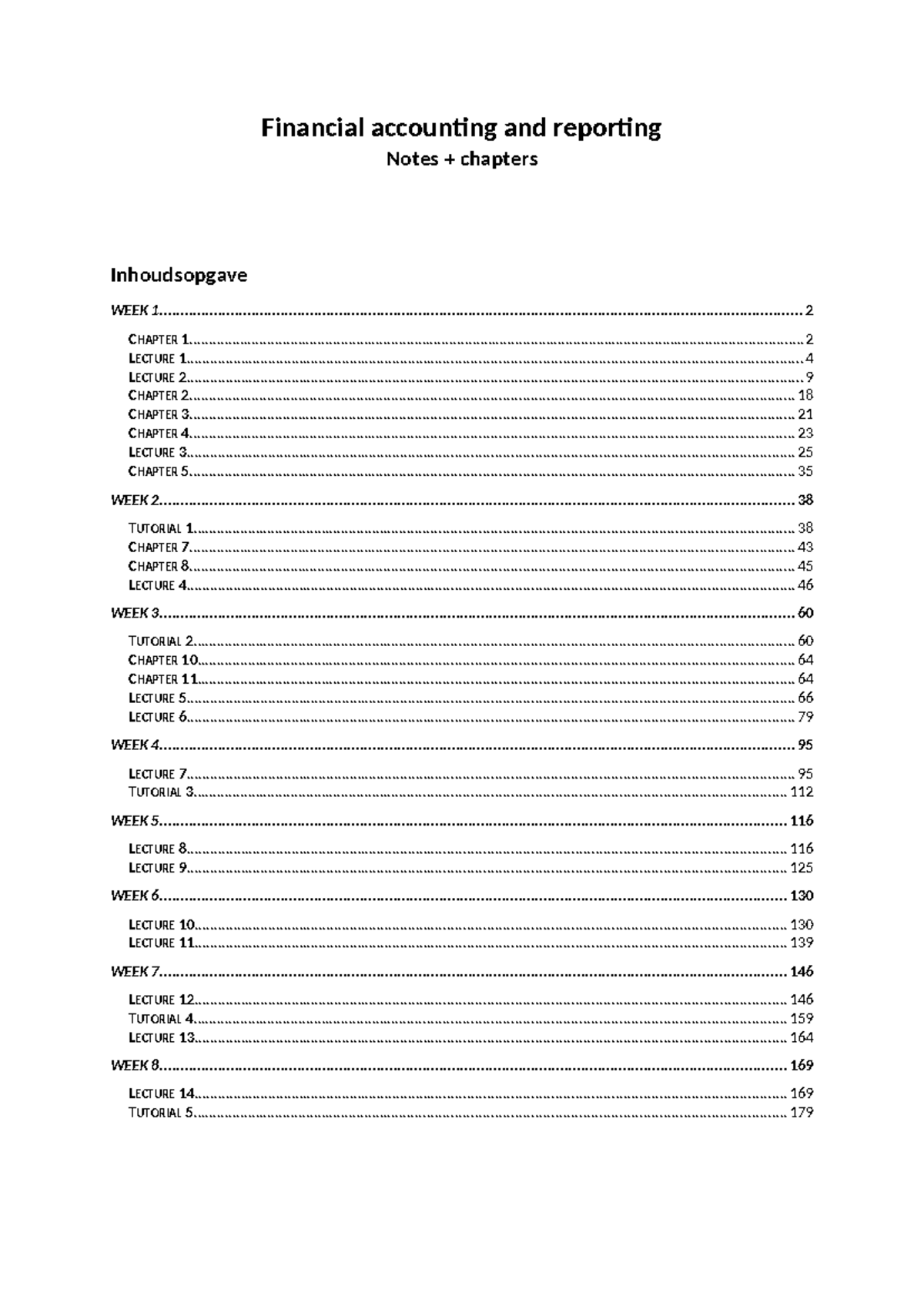 Financial Accounting & Reporting Notes: Chapters & Lectures Overview ...
