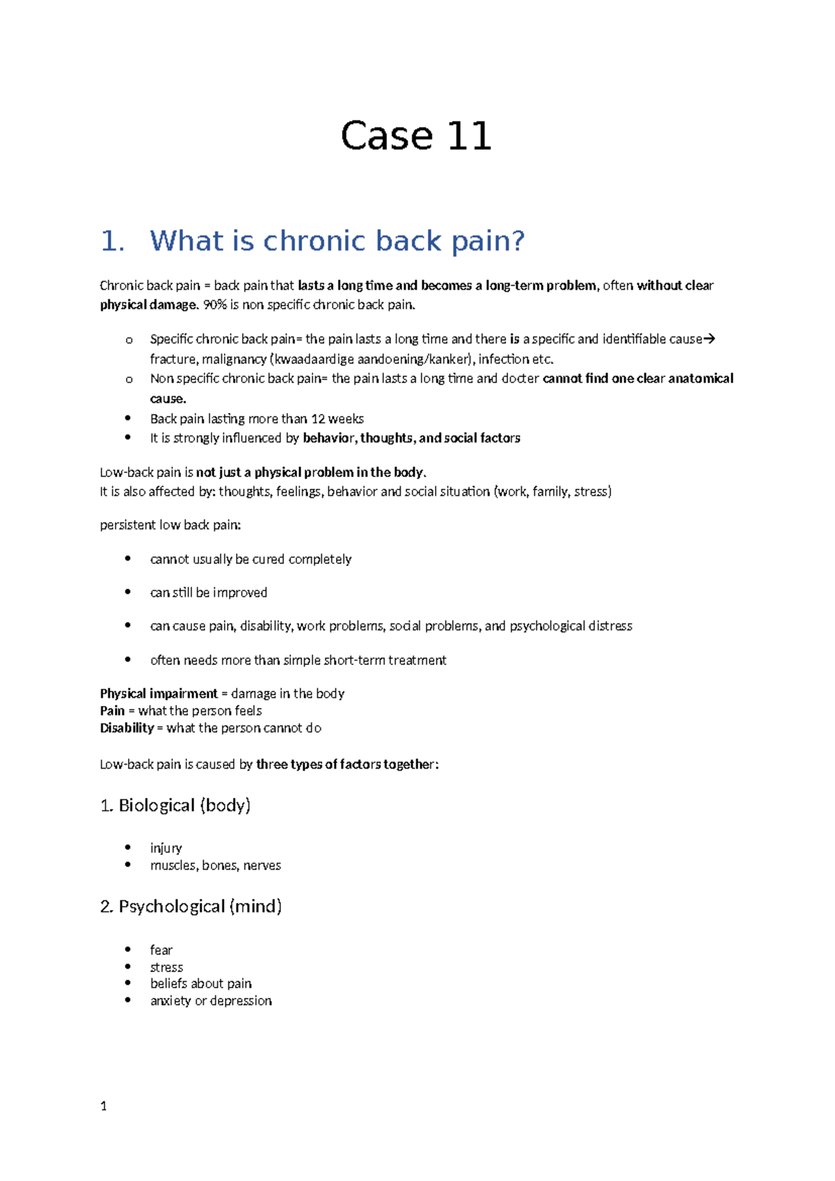 Case Study 11: Understanding Chronic Back Pain and Its Management ...
