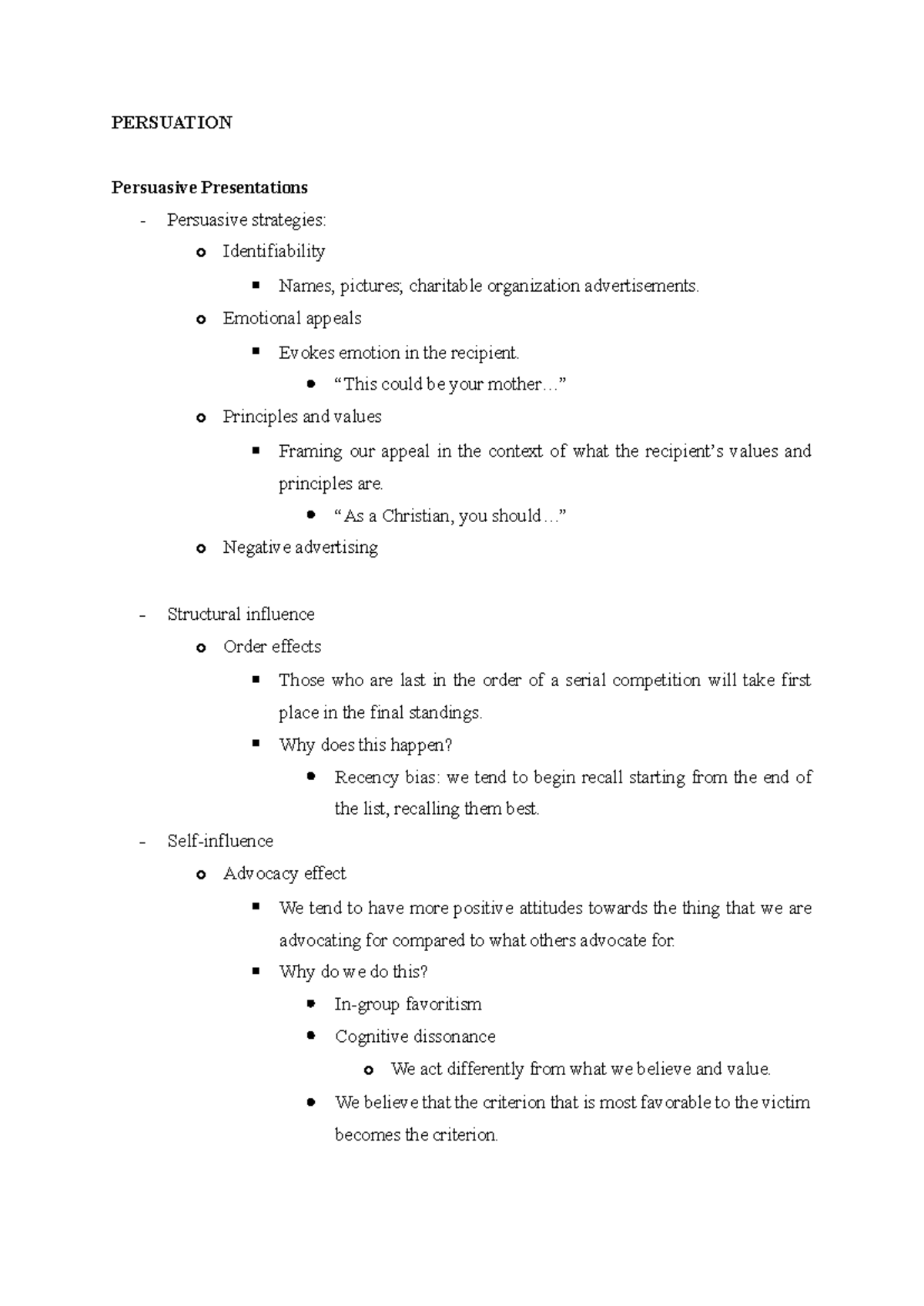 Ethics week 3 - Week 3 notes - PERSUATION Persuasive Presentations ...
