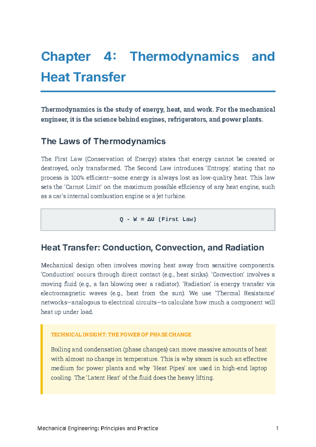 Chapter 4: Thermodynamics & Heat Transfer in Mechanical Engineering ...