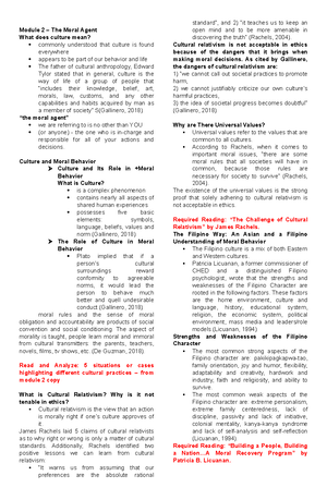 ETHICS 101: Reviewer for Module 1 - Key Concepts in Morality - Studocu