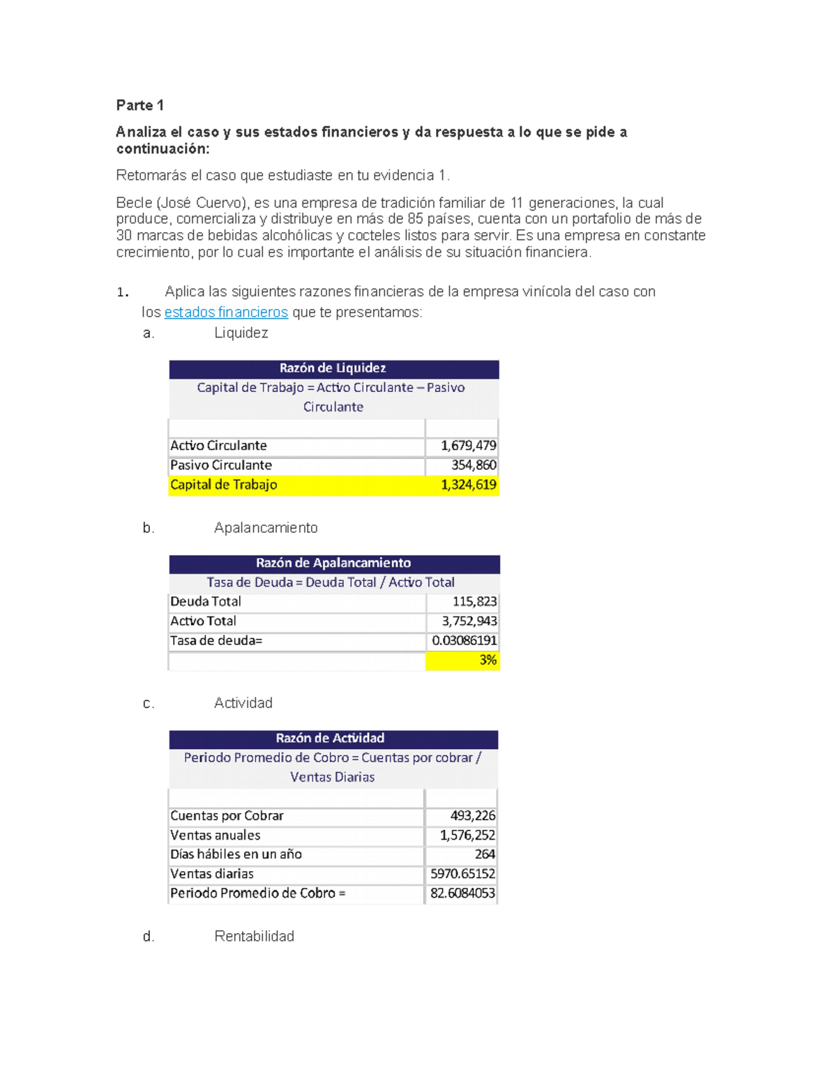 Análisis Financiero y Evaluación de Proyectos en Finanzas - Evidencia 2 ...