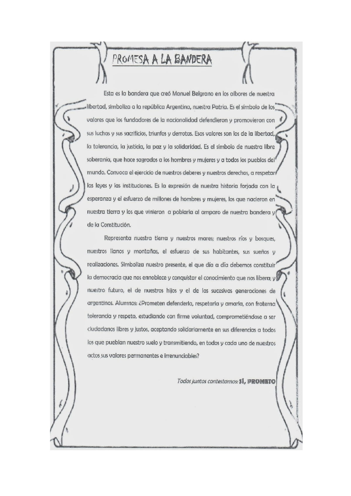 Promesa a la Bandera: Símbolos y Valores de la Patria Argentina - Studocu