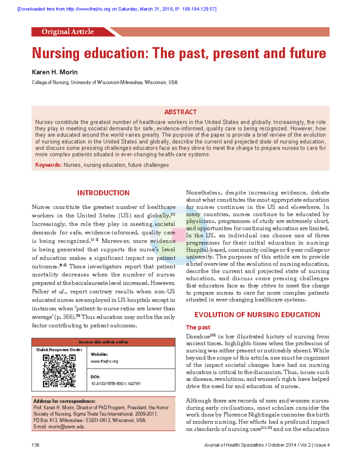 NUR 305: Evolution and Future Challenges of Nursing Education - Studocu
