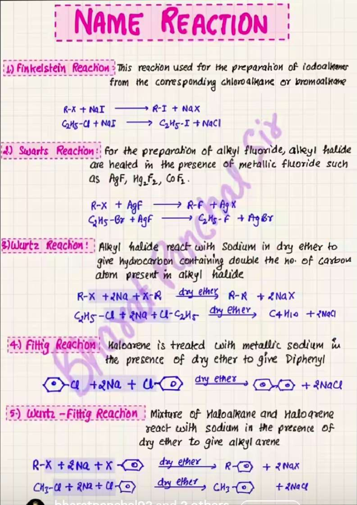 Class 12TH Organic Chemistry: Key Reactions and Mechanisms - Studocu