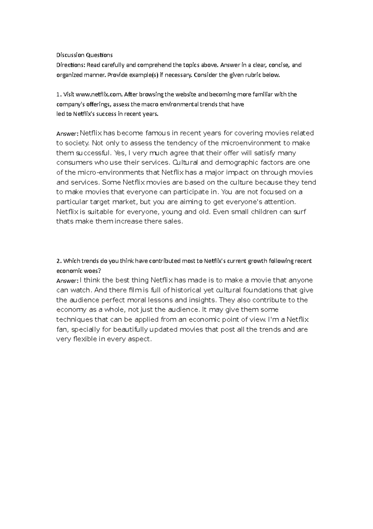 Case Study in Research - Discussion Questions Directions: Read ...