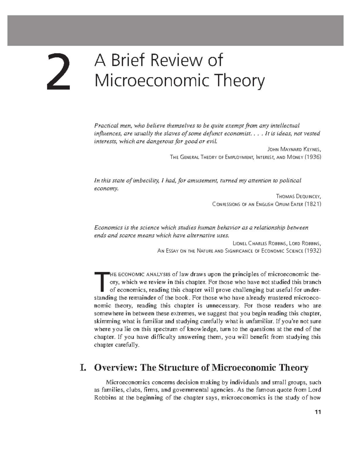 Chapter 2 - Microeconomic Theory Overview and Key Concepts - Studocu