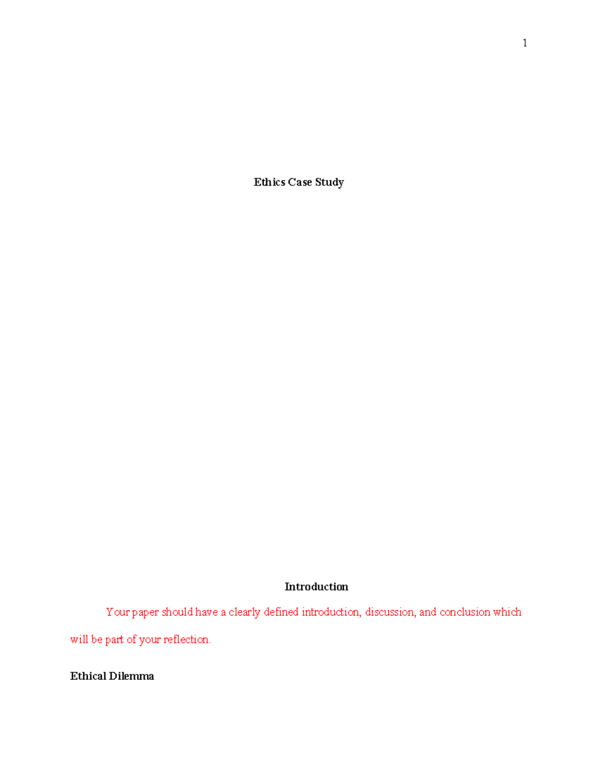 Ethics Case Study Assignment - Guidelines and Reflection - Studocu