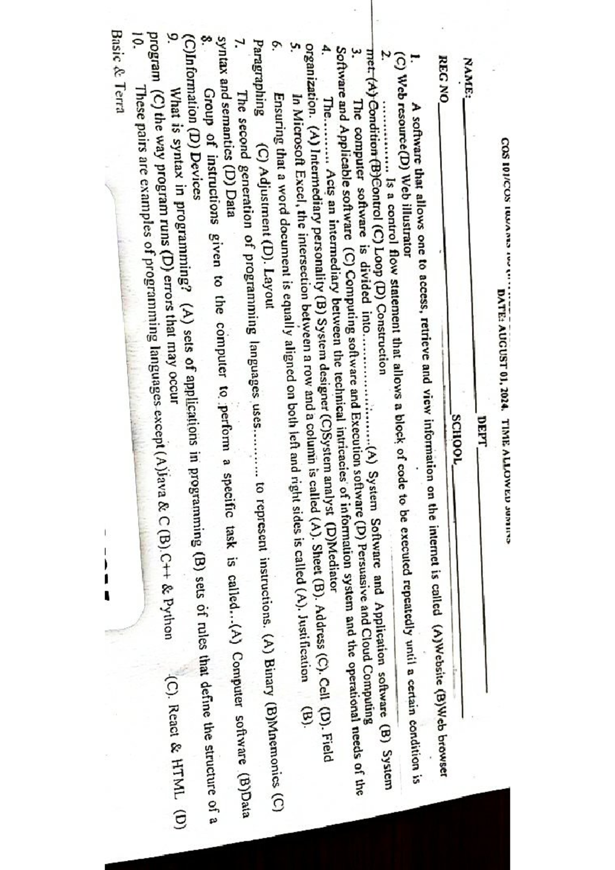 COS 101 Lecture Notes by King Jay - Study Guide - Studocu
