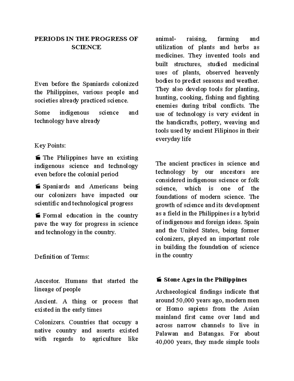 **Periods in the Progress of Science and Inventions in the Philippines ...