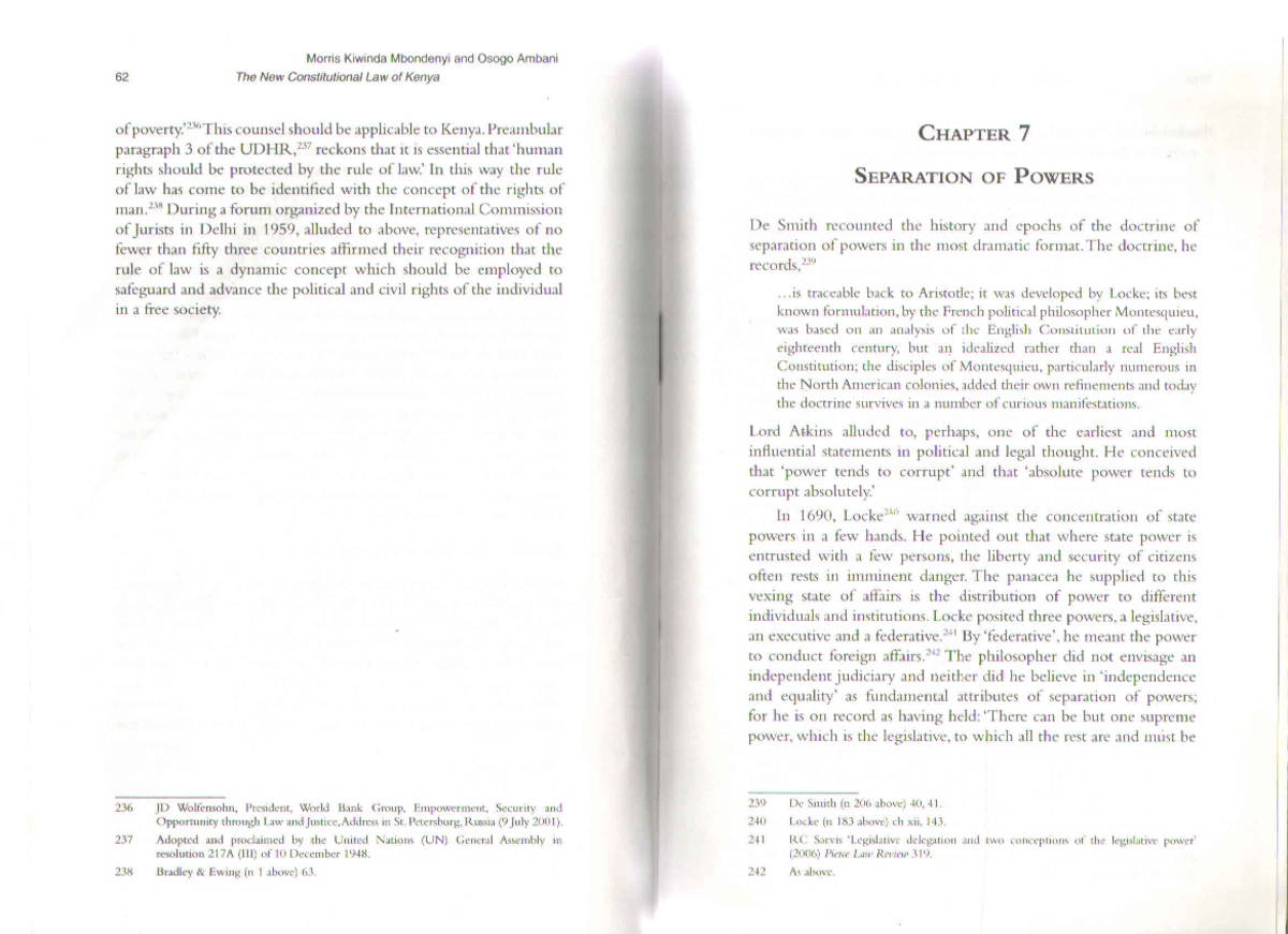 Separation of Powers in the New Constitutional Law of Kenya (LAW 101 ...