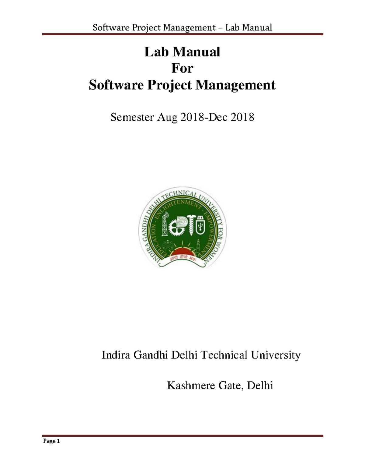 Lab Manual for SPM 28F90: Software Project Management Lab Exercises ...