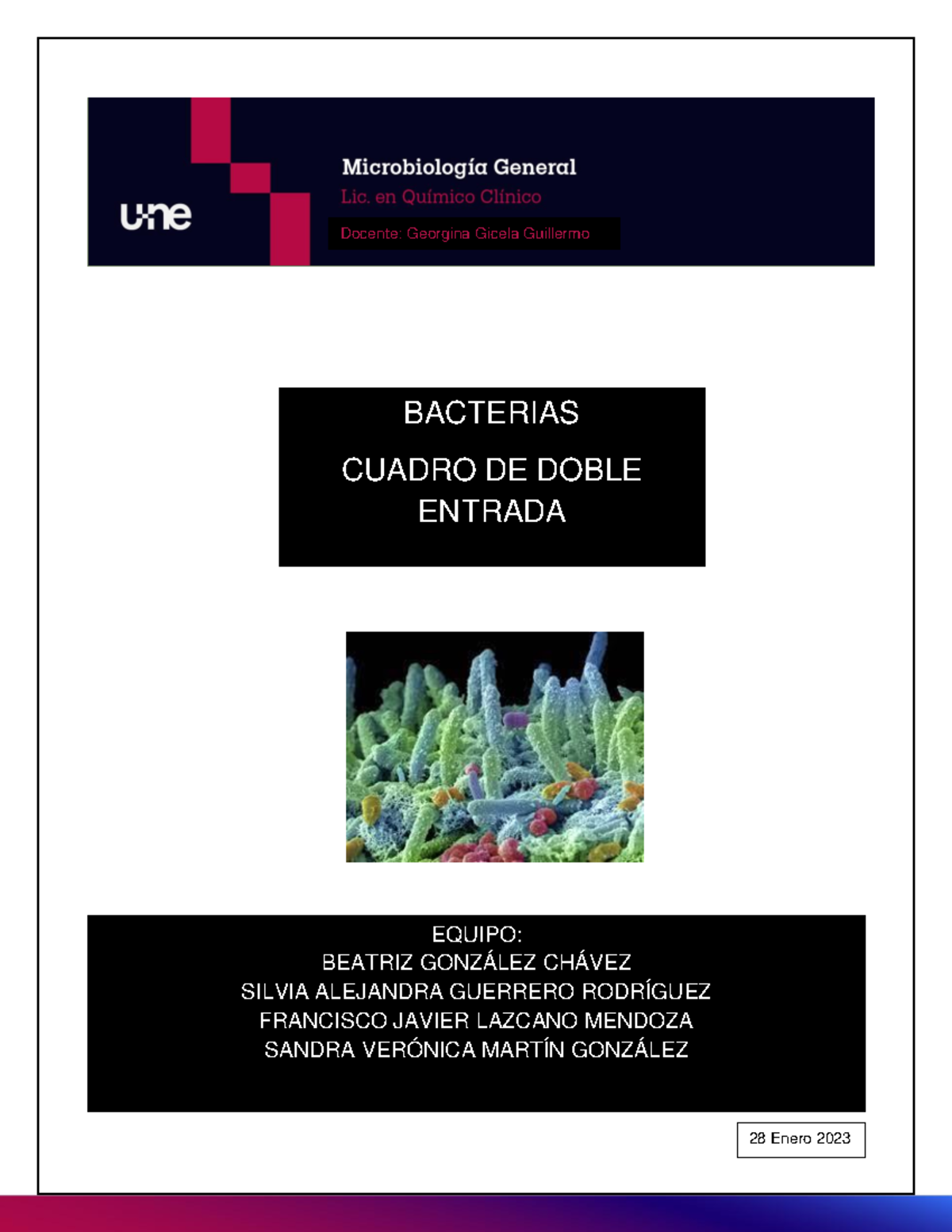 Cuadro Doble Entrada: Bacterias y Requerimientos Nutritivos - Studocu