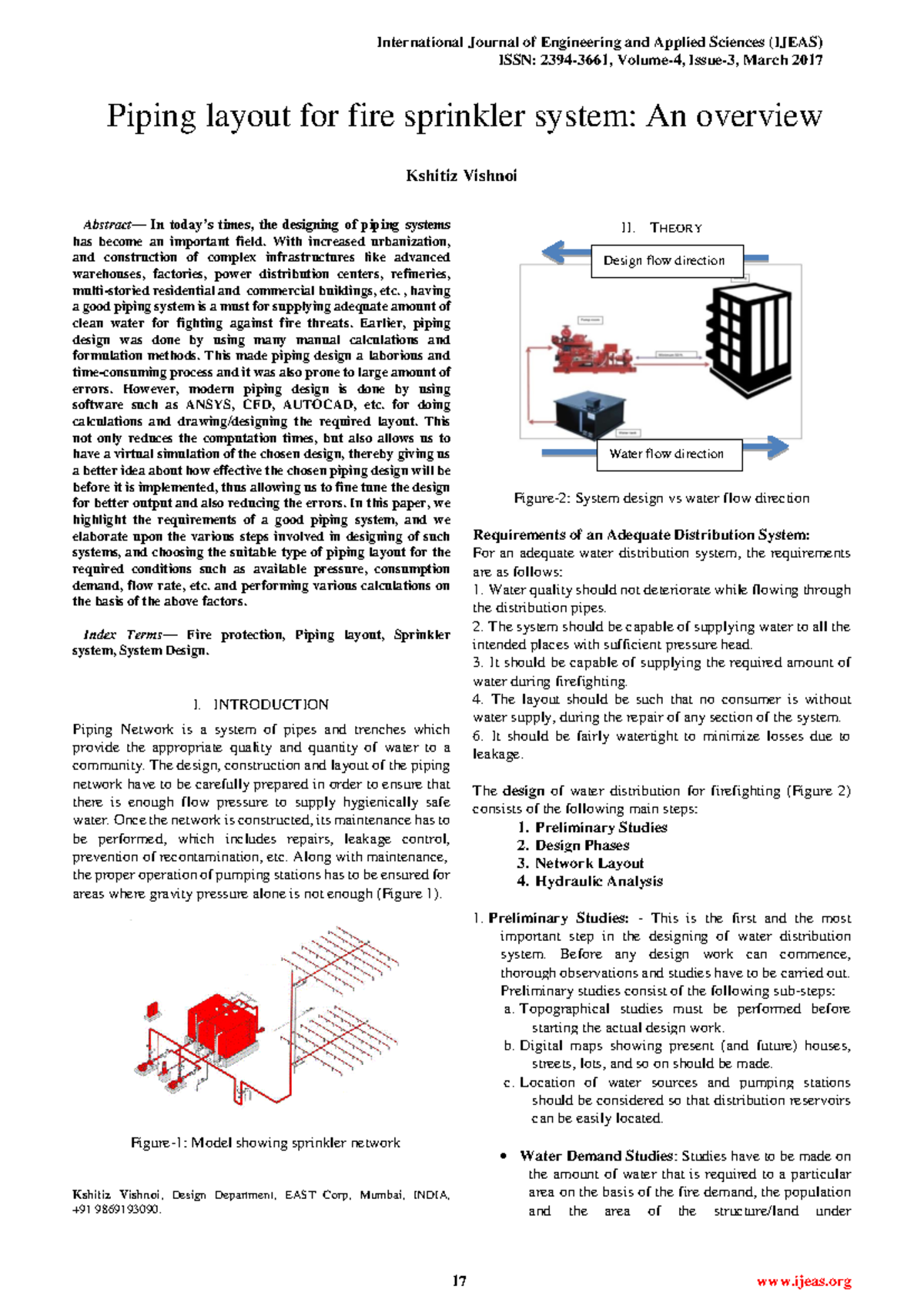Piping Layout for Fire Sprinkler System: An Overview (IJEAS, Mar 2017 ...