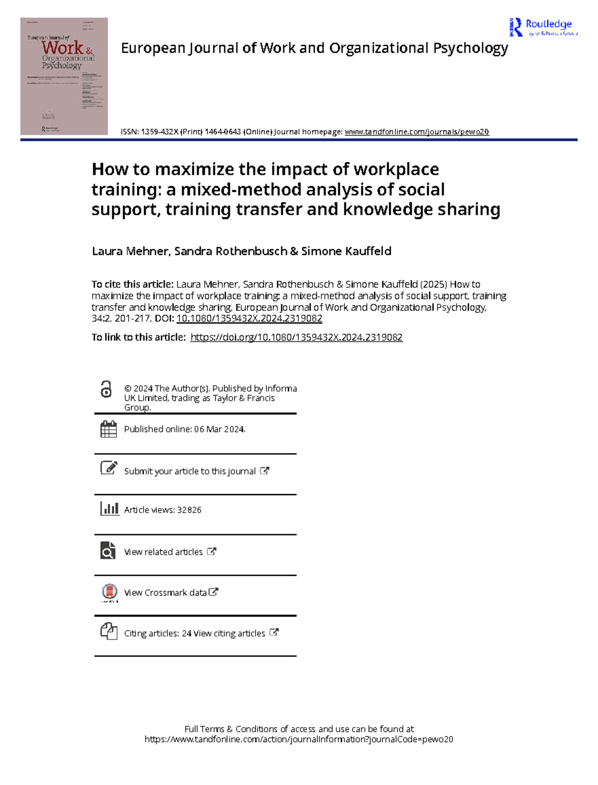 Maximizing Workplace Training Impact: Social Support & Knowledge ...