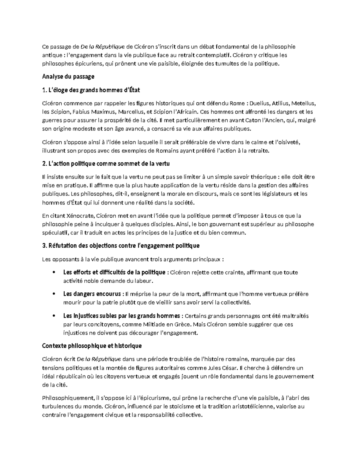 CIC300 - Notes de cours sur Cicéron et l'engagement politique pour l ...
