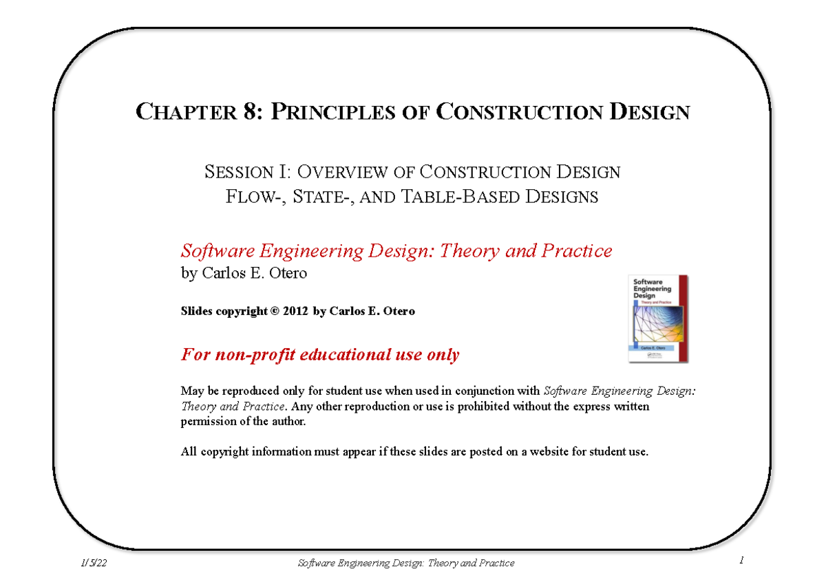 Chapter 8 - Construction Design Principles Overview - Session I - Studocu