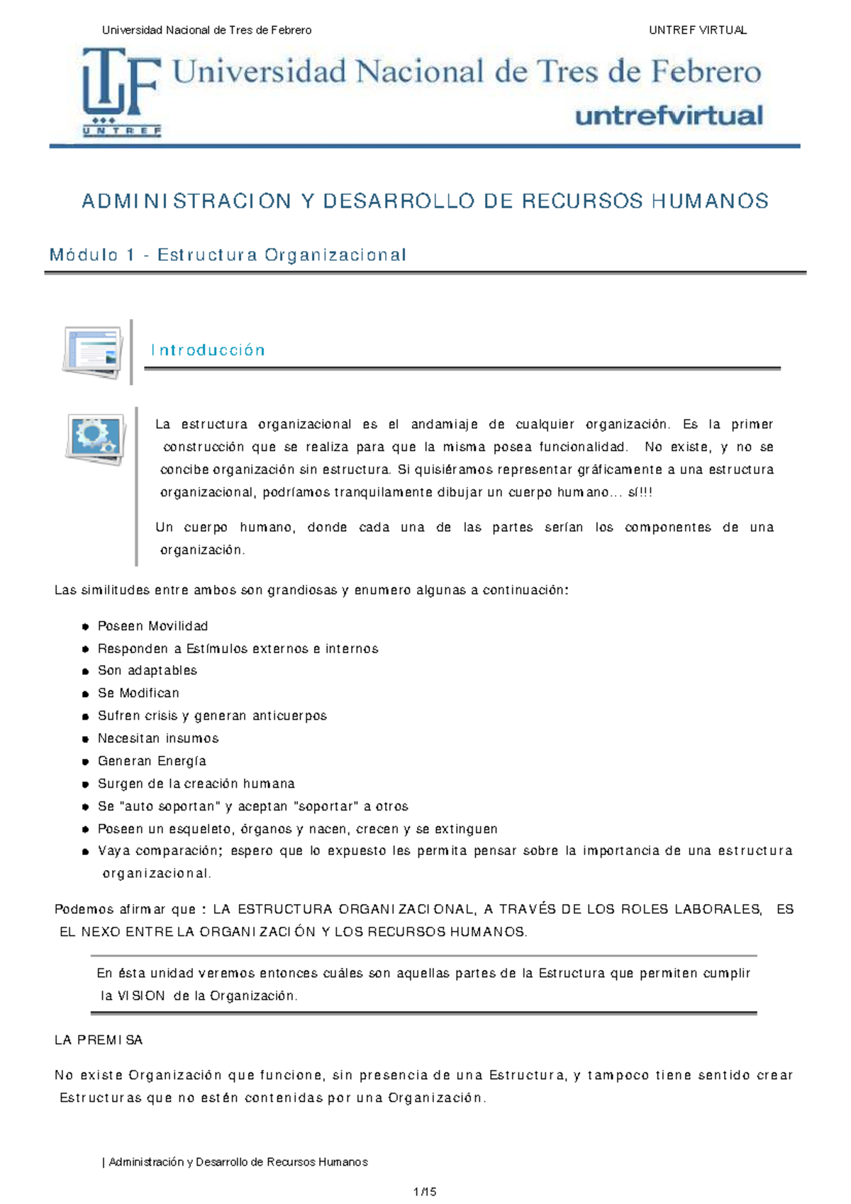 UNTREF VIRTUAL: Módulo 1 - Estructura Organizacional y Recursos Humanos ...