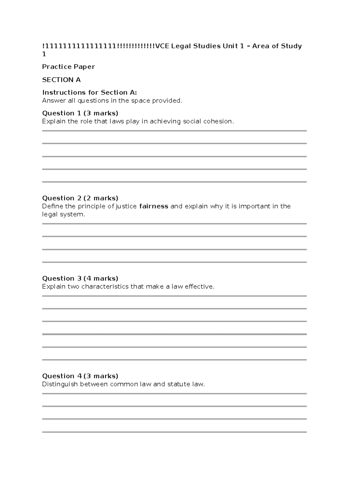 VCE Legal Studies Unit 1 AOS 3 Review: Key Concepts and Case Analysis ...
