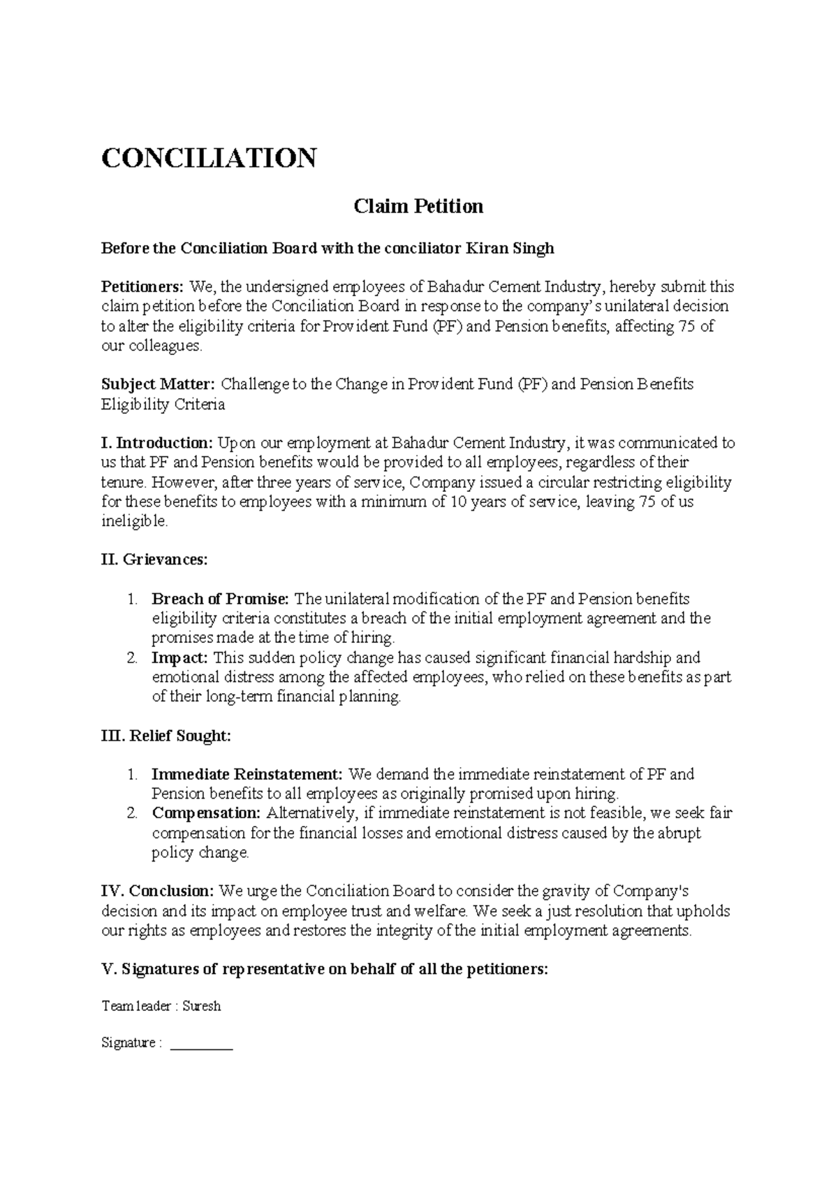 **Arbitration and Conciliation: Case Study on Employee Benefits Dispute ...