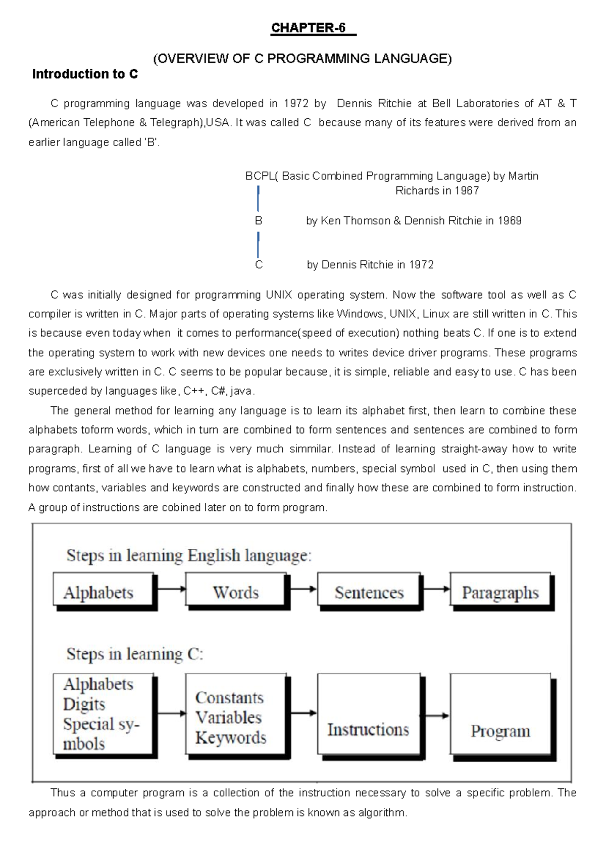 C Programming Language Overview: Key Concepts and Structures - Studocu