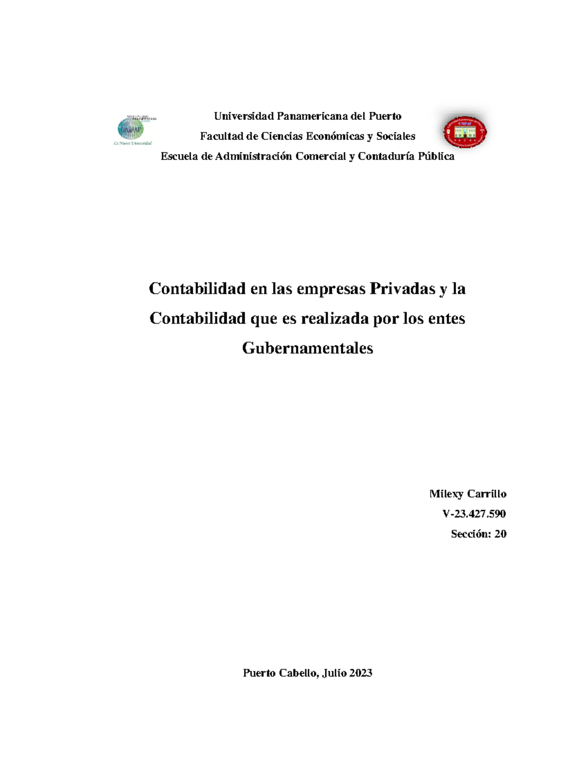 Cuadro Comparativo: Contabilidad Privada vs. Gubernamental - Document Preview