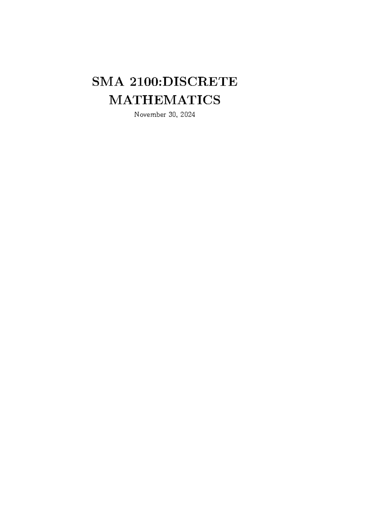SMA 2100 Logic - discrete maths - SMA 2100:DISCRETE MATHEMATICS ...