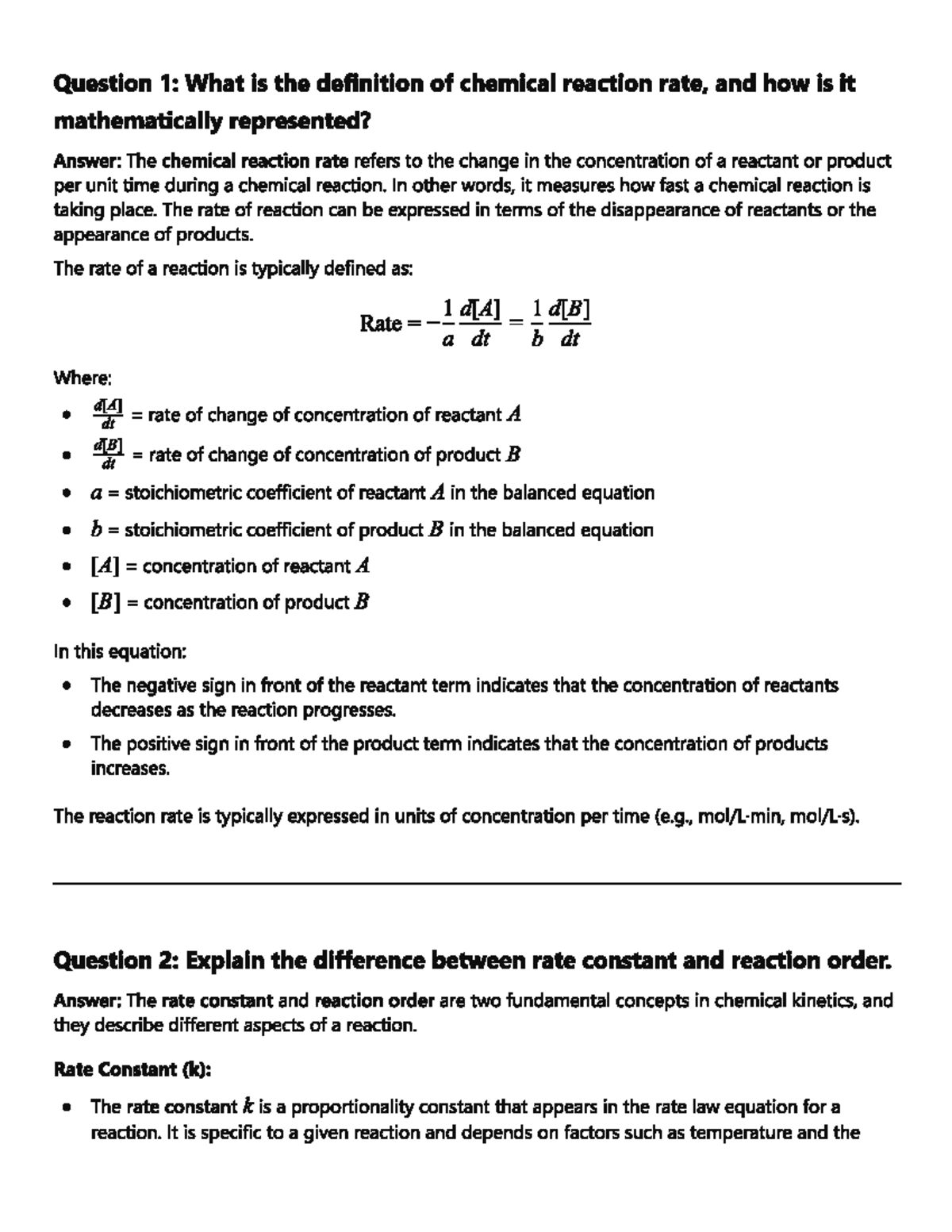 Module 1 - Reaction Engineering: Understanding Reaction Rates and ...