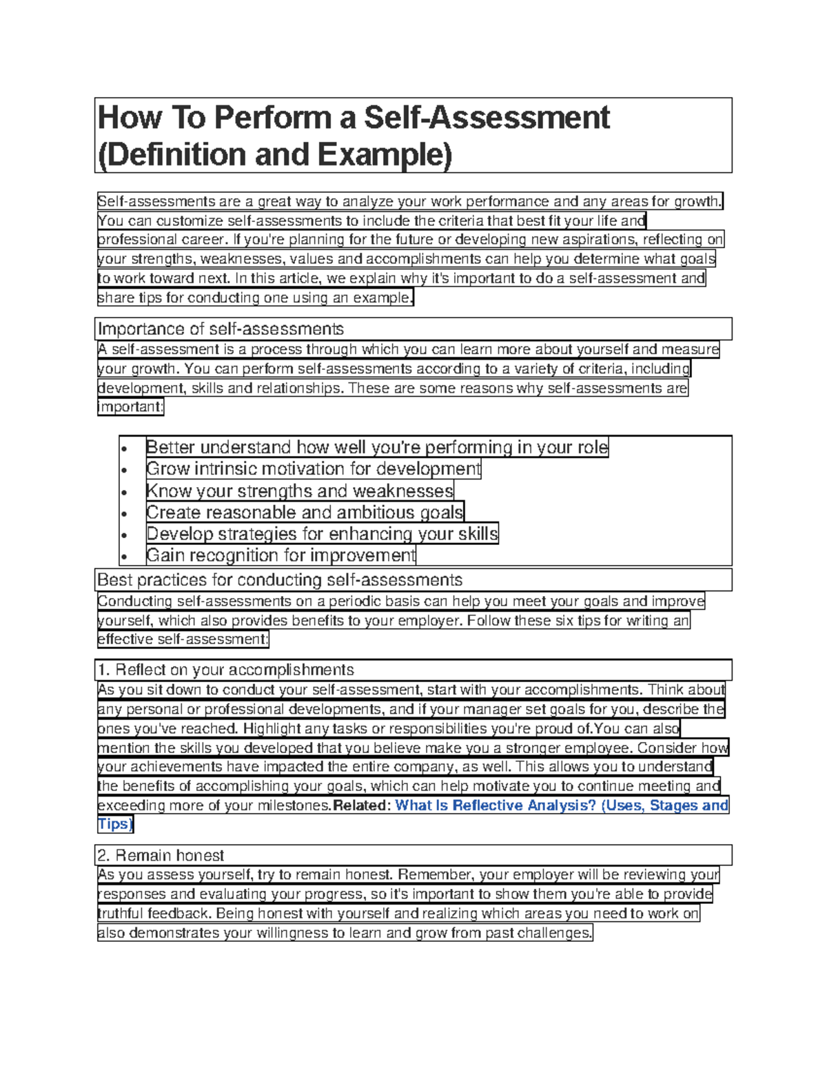Group 3 - Notes on Performing Self-Assessment: Importance & Tips - Studocu
