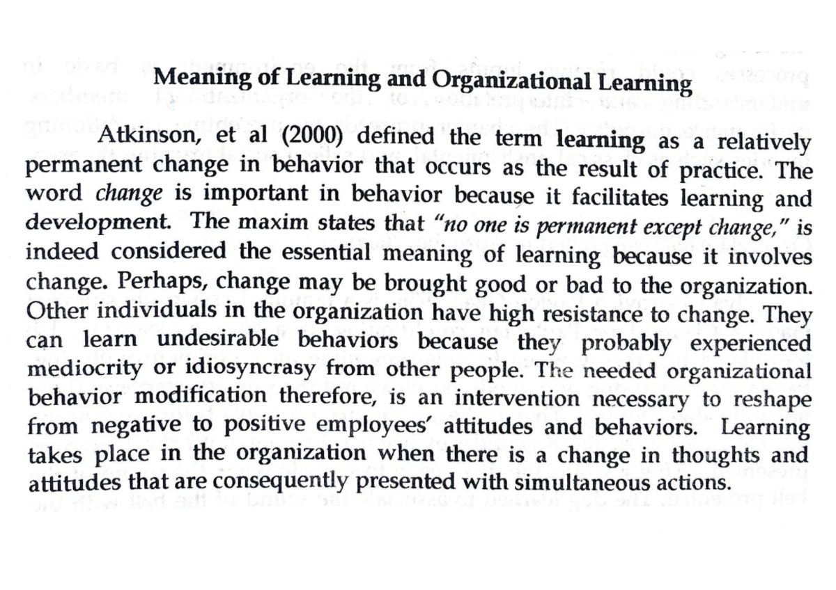 Part 4: The Dynamics of Learning in Organizations - Concepts & Theories ...