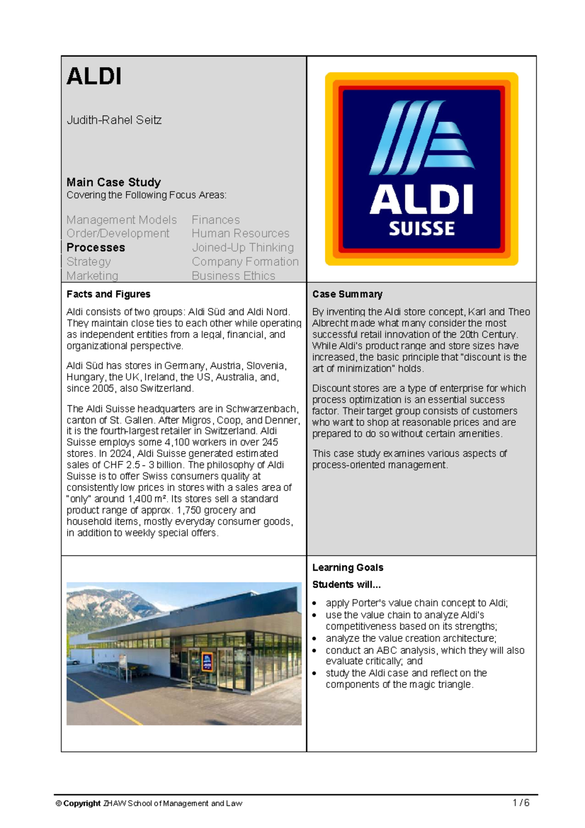 Case Study ALDI 080594: Management Strategies & Value Chain Analysis ...