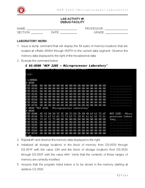 LAB Activity 1 NCP 2207 - Laboratory Note - Computer Engineering ...