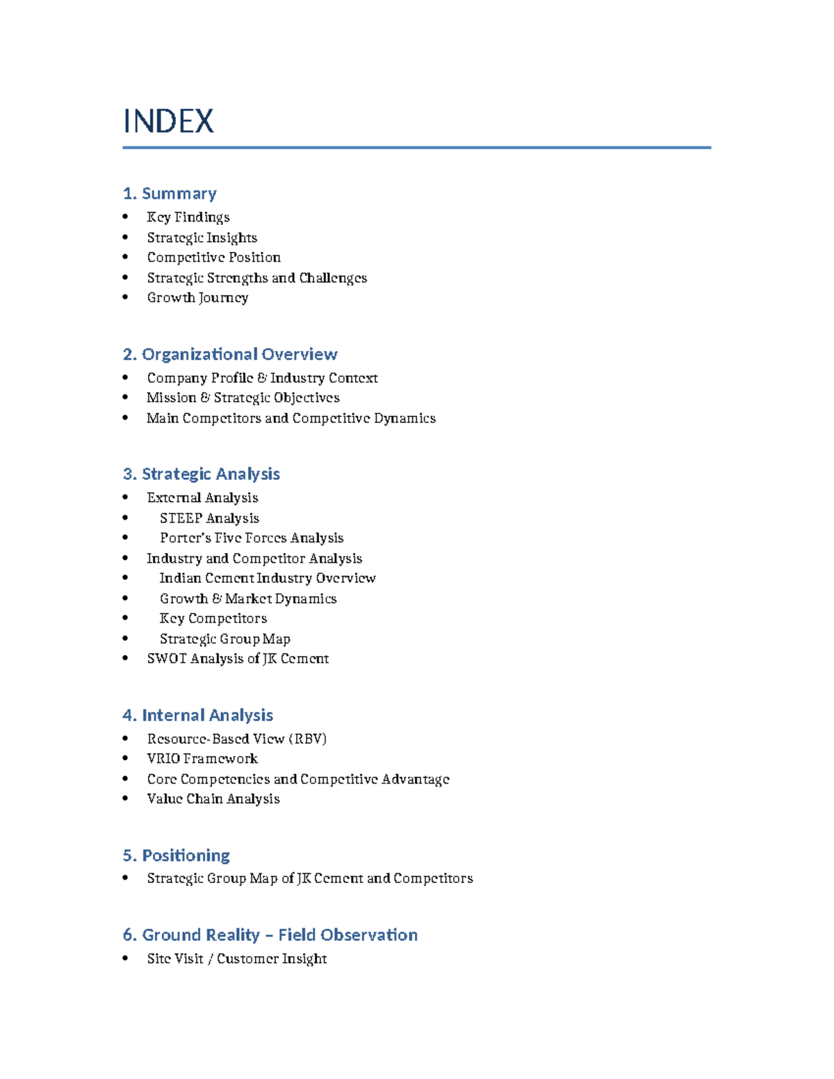 Strategic Report Index: Key Insights & Analysis for Business Growth ...
