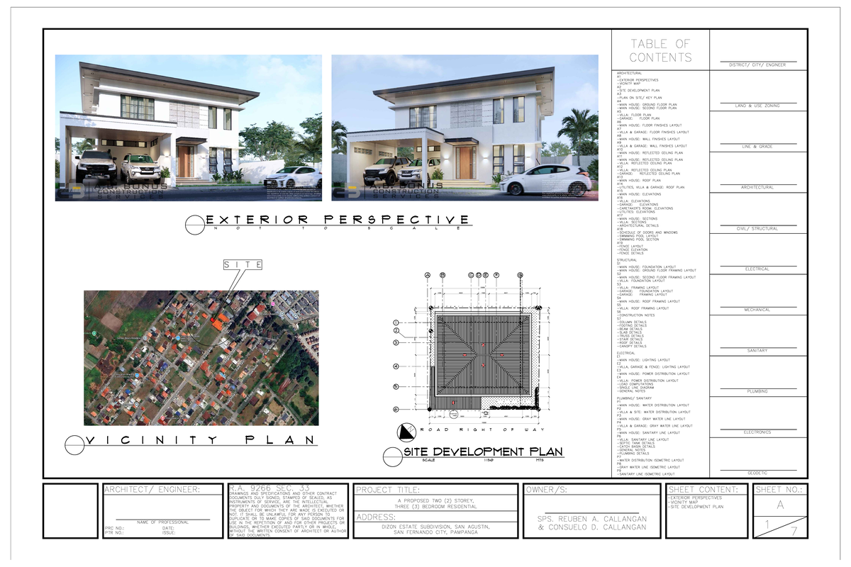Complete Working Drawings for Property Line and Setback Plans (CD 1250 ...