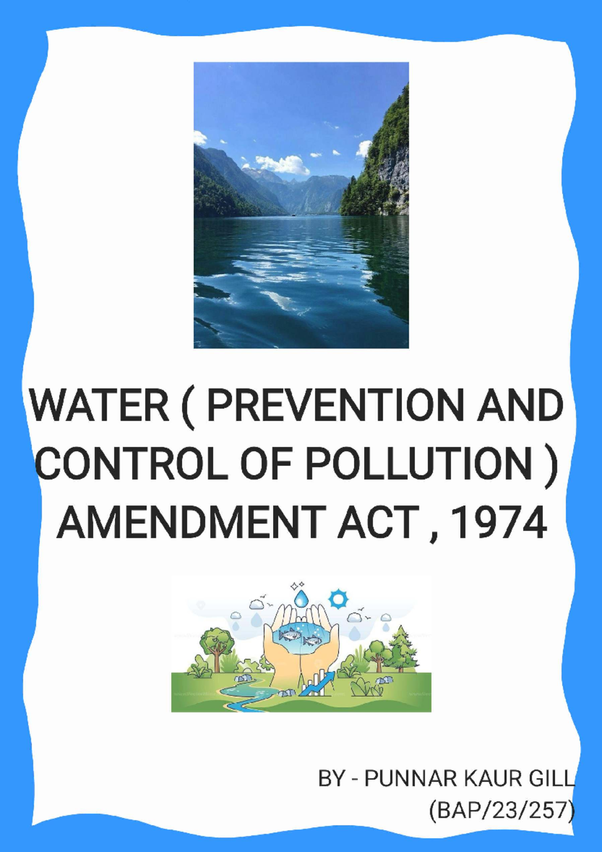 WATER (PREVENTION AND CONTROL OF POLLUTION) ACT, 1974 - EVS Assignment ...