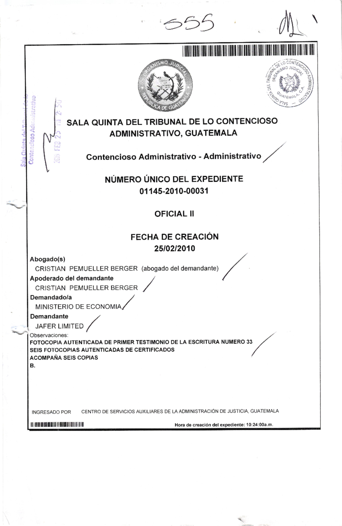Expediente Administrativo y Demanda Contencioso-Administrativa (DADMIN-2023) - Document Preview