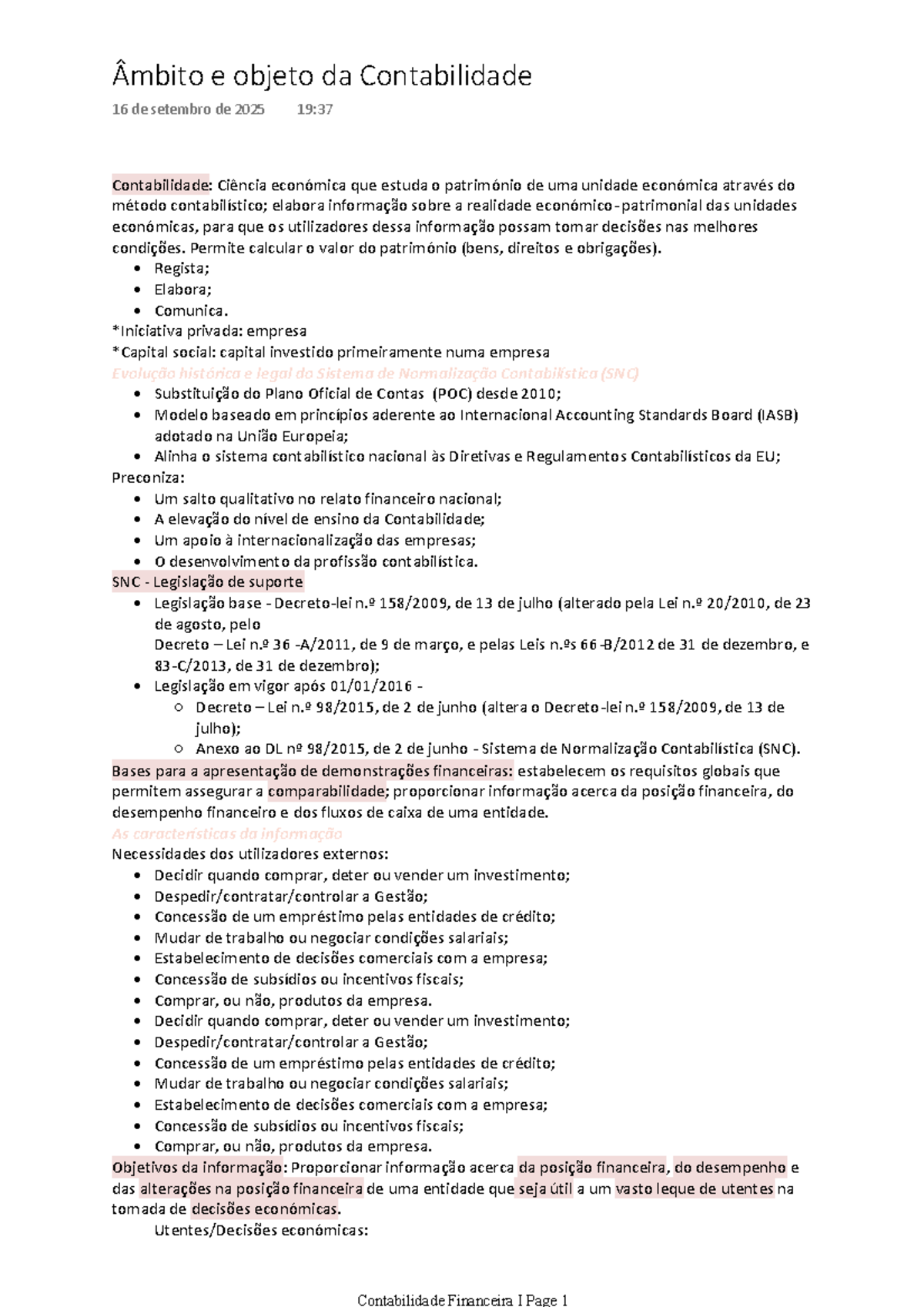 Âmbito e Objeto da Contabilidade: Fundamentos e Legislação ...