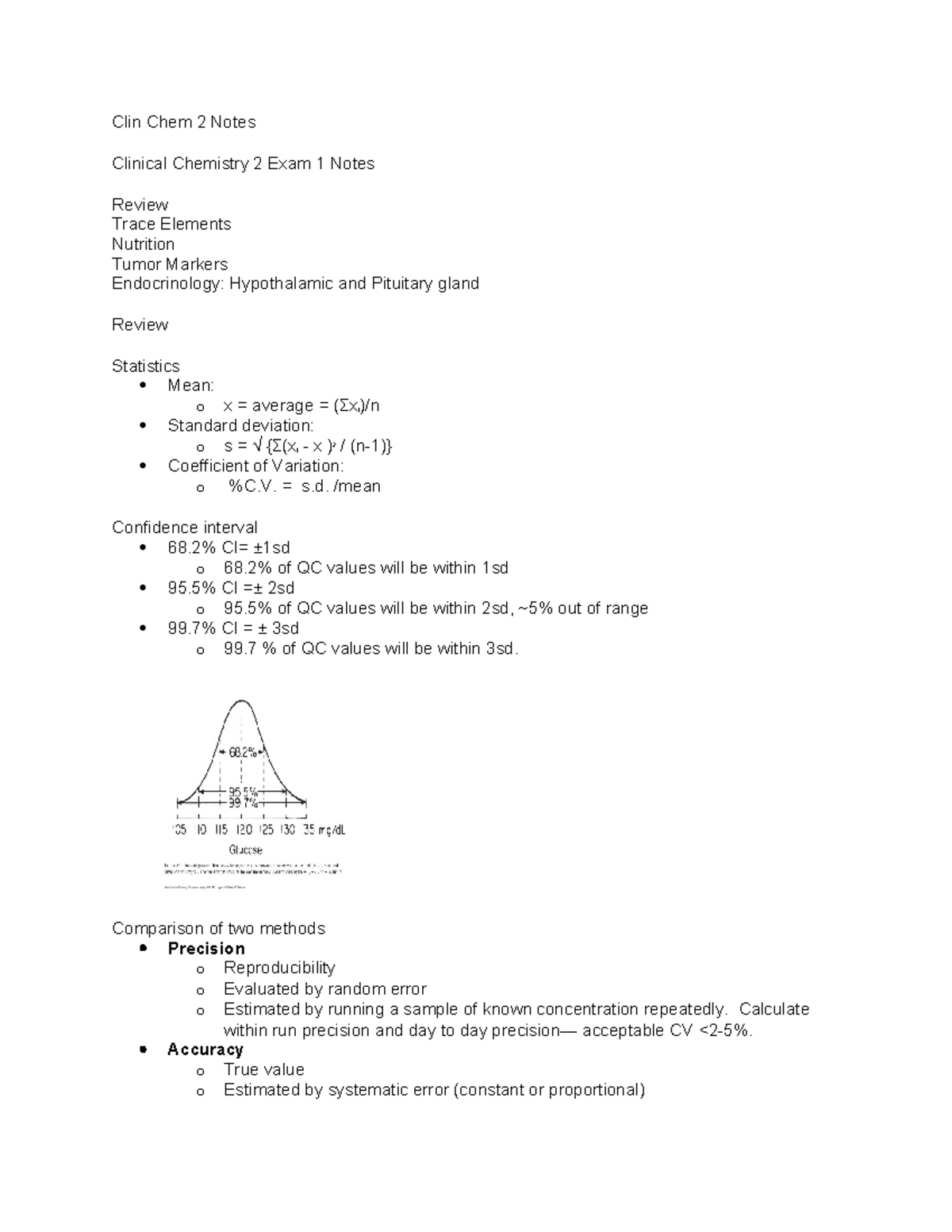 Clin Chem 2 Notes - note - Clin Chem 2 Notes Clinical Chemistry 2 Exam ...