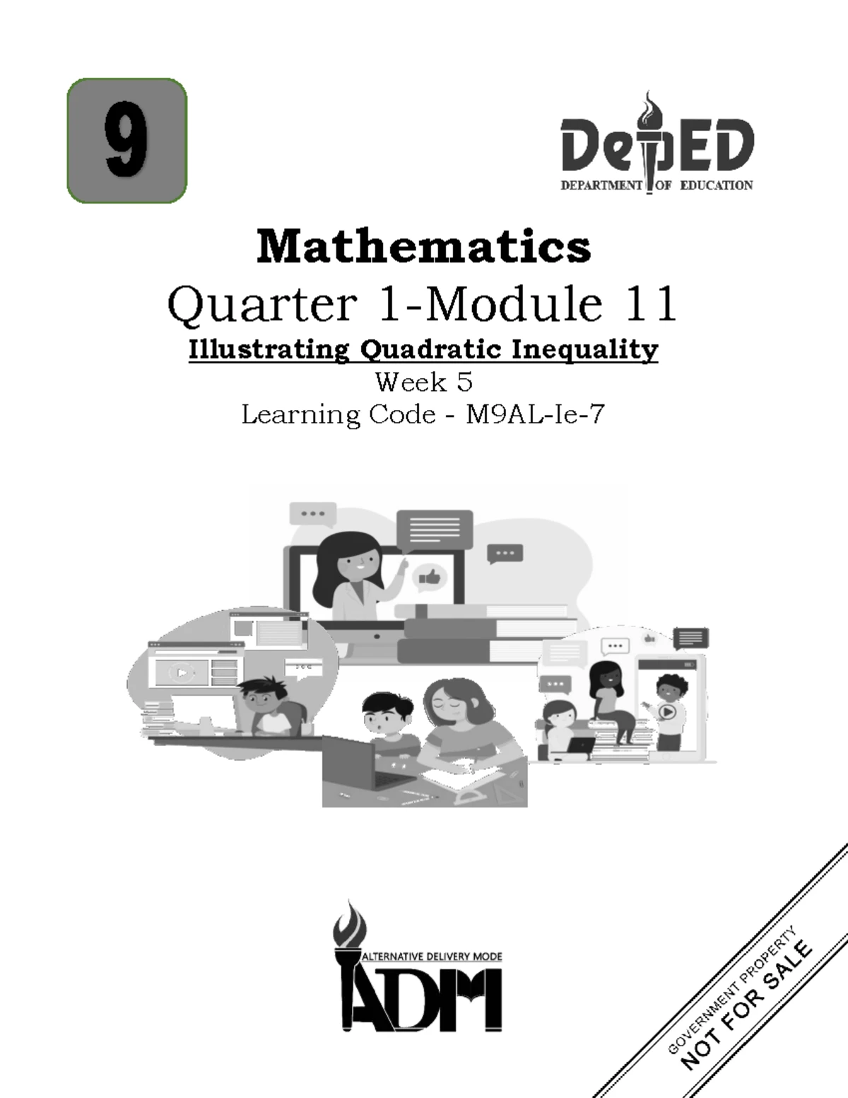 Math 9 Quarter 1 Module 8: Equations in Quadratic Form - Studocu