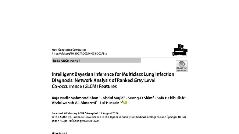 Intelligent Bayesian Inference for Multiclass Lung Infection Diagnosis ...