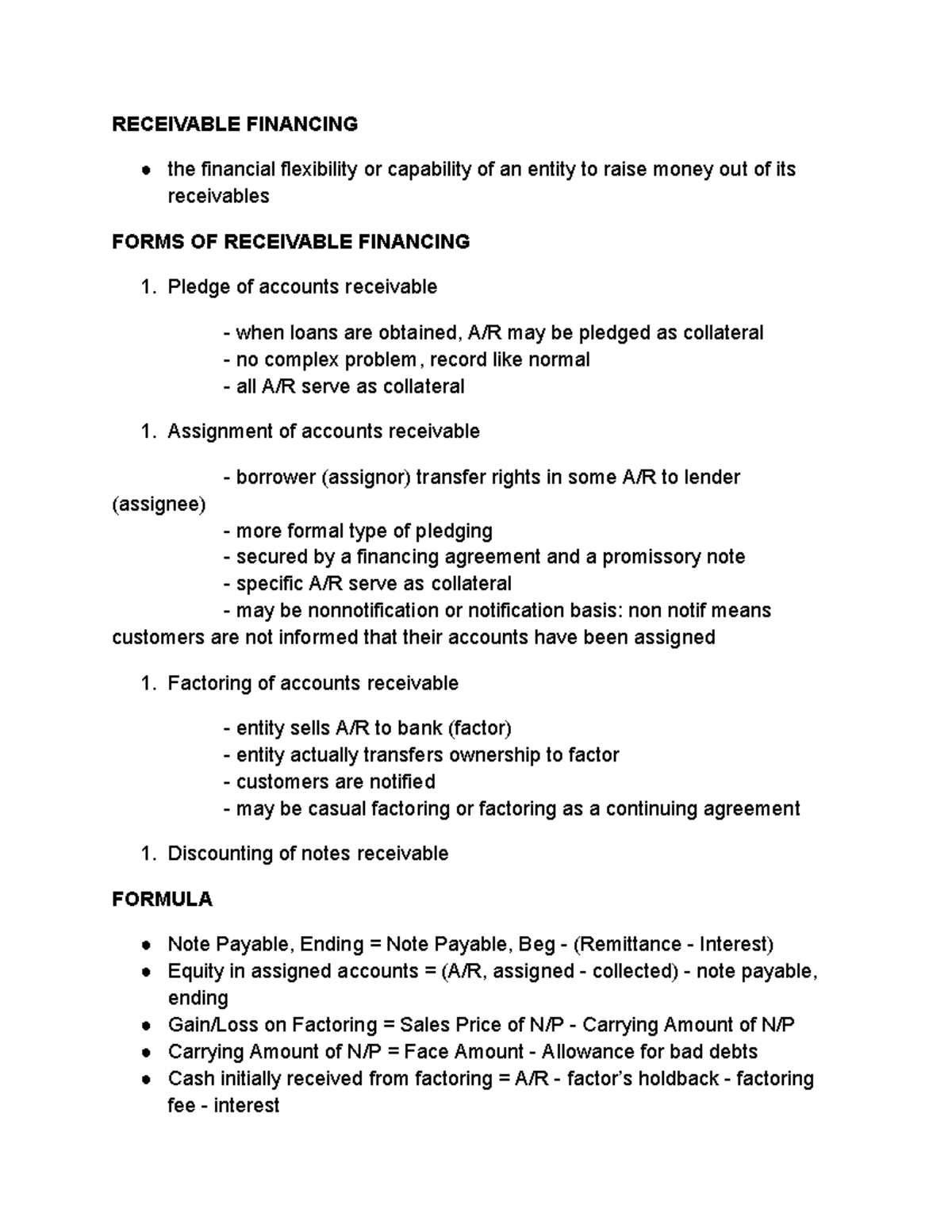 Rec. Financing Quick Notes: Understanding Receivables & Their Uses ...