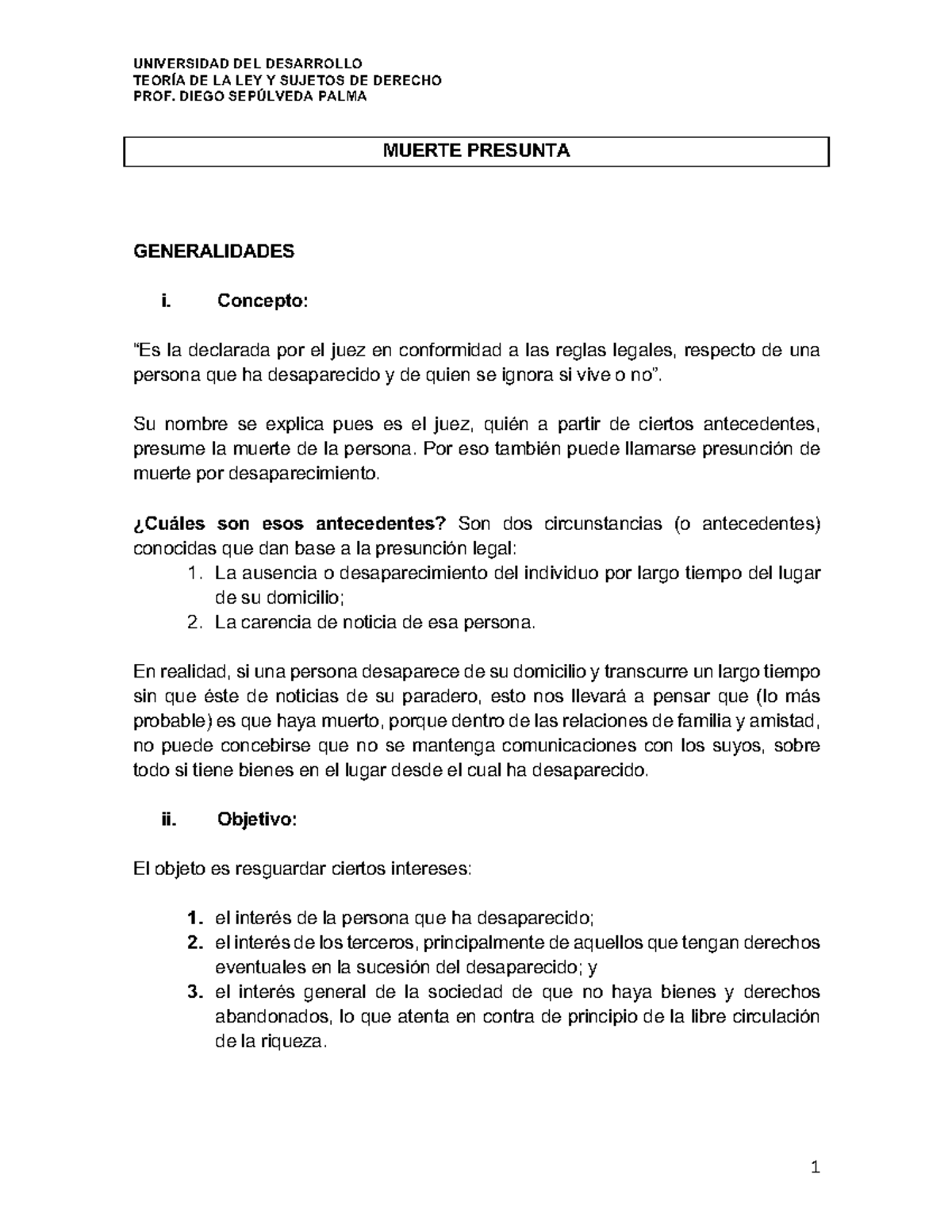 3.0 Muerte Presunta: Análisis Legal en Teoría de la Ley (TAREA) - Studocu