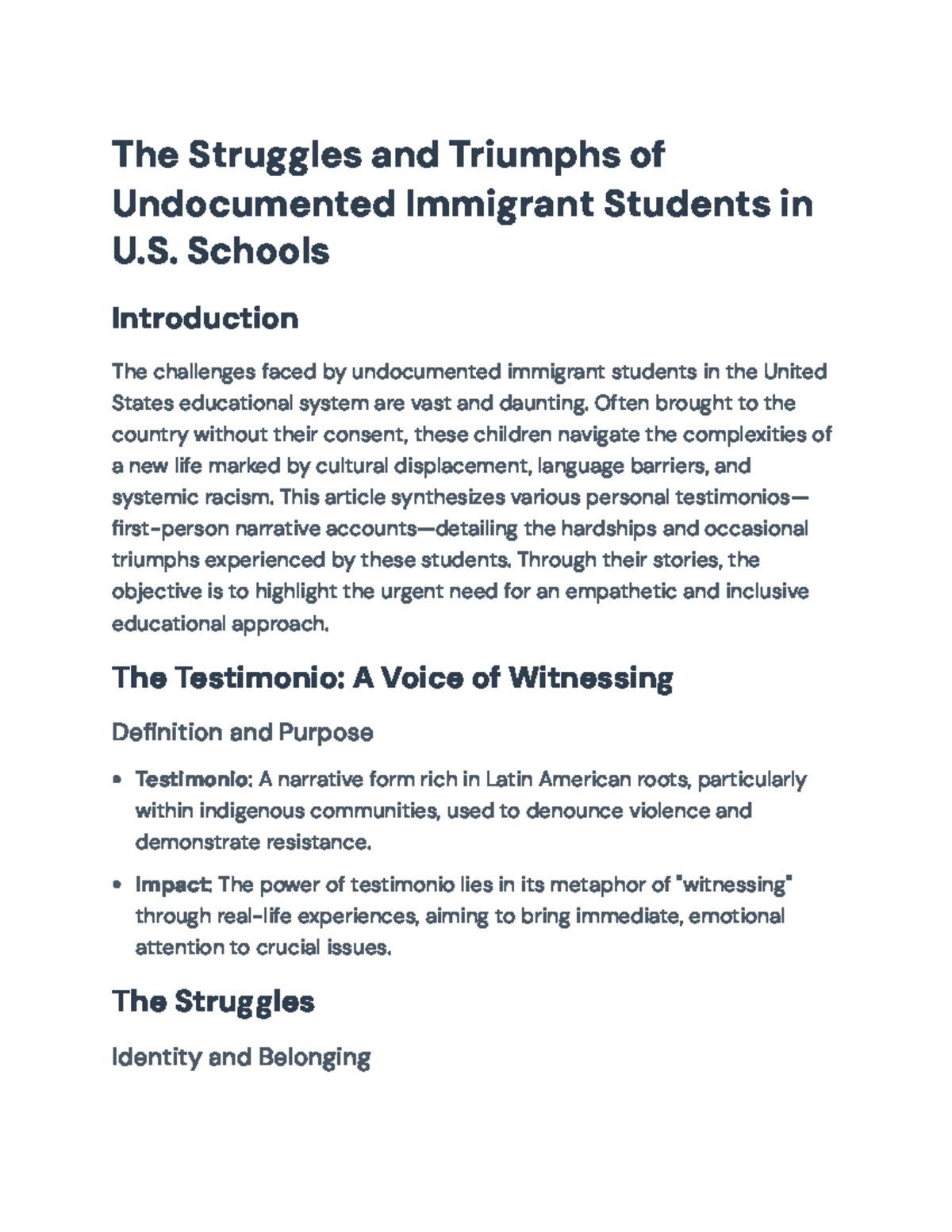 Challenges and Triumphs of Undocumented Immigrant Students in U.S ...