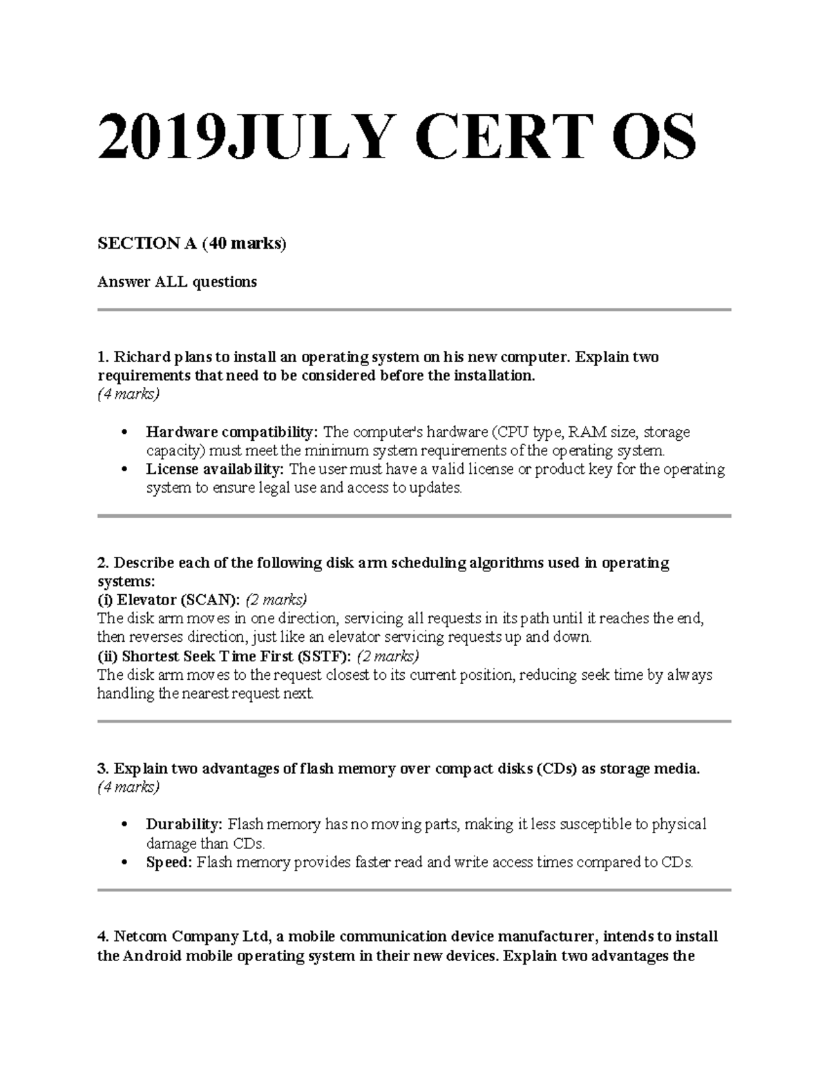 2019 JULY CERT OS - Comprehensive Study Notes - Studocu