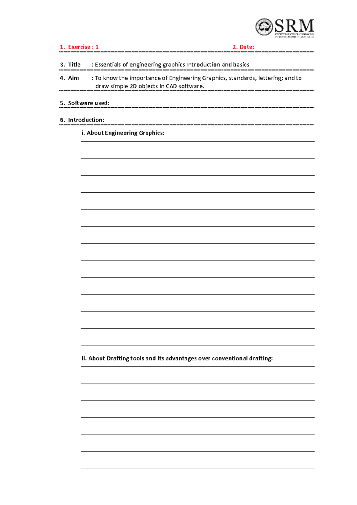 18MES101L LAB Record Format - only CAD 230920 223428 - Exercise : 1 2 ...