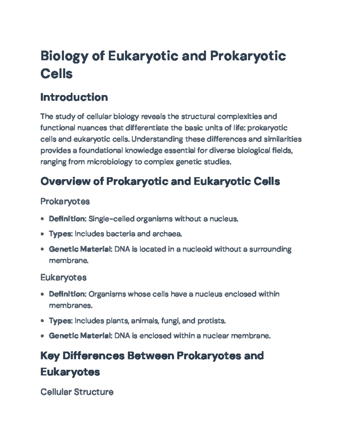 Biology of Eukaryotic and Prokaryotic Cells: Key Differences Explained ...