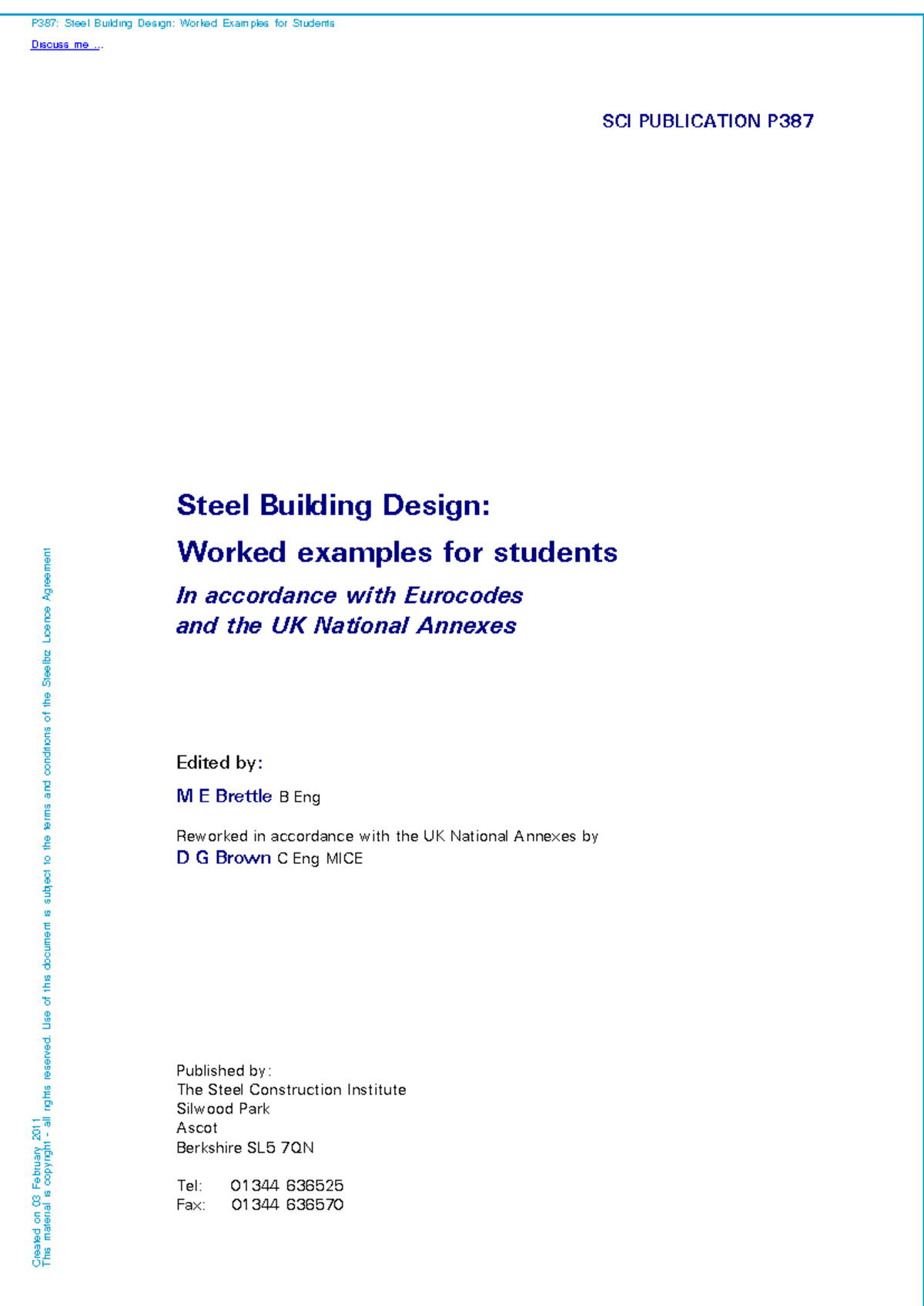 Steel Building Design: Worked Examples as per Eurocodes and UK Annexes ...