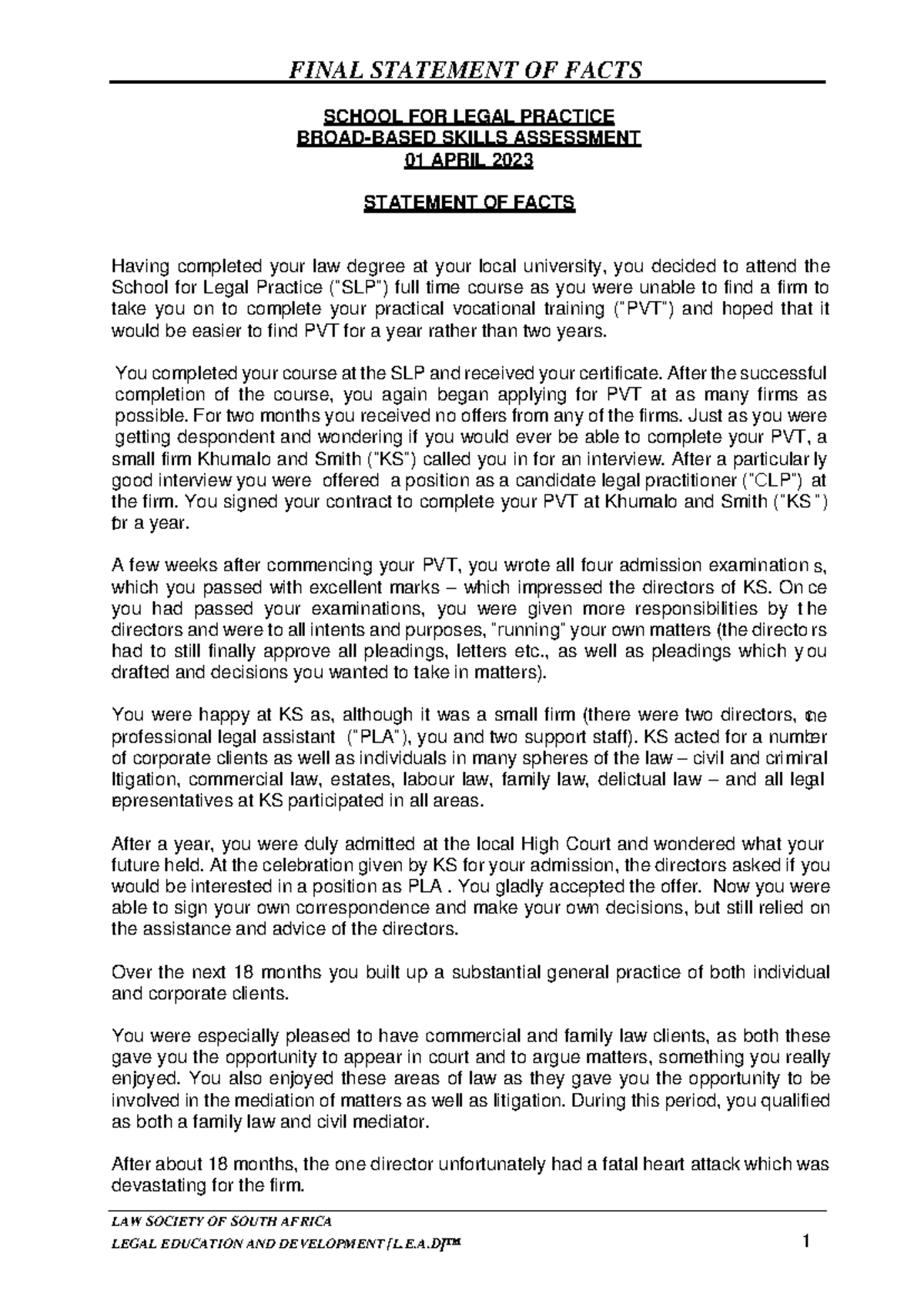 BBST Final Statement of Facts: Practical Vocational Training Insights ...