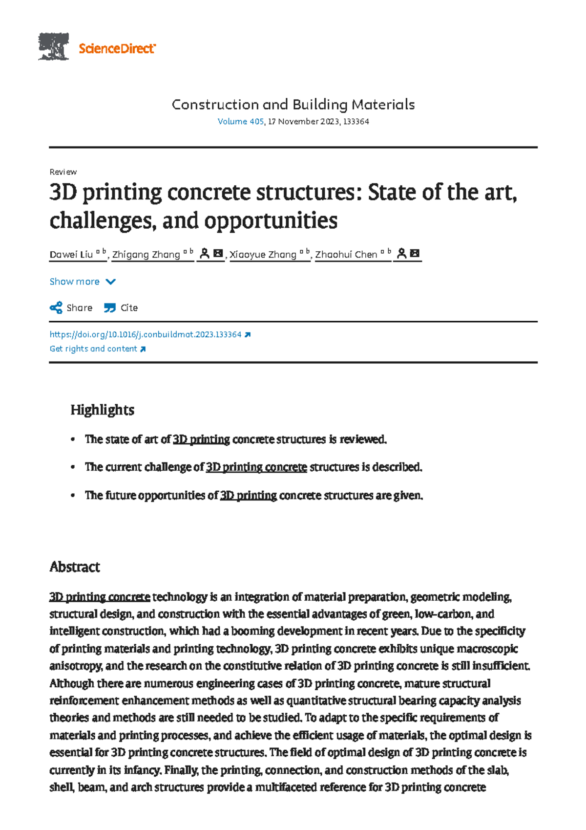 3D Printing Concrete Structures: State of the Art & Challenges - Studocu