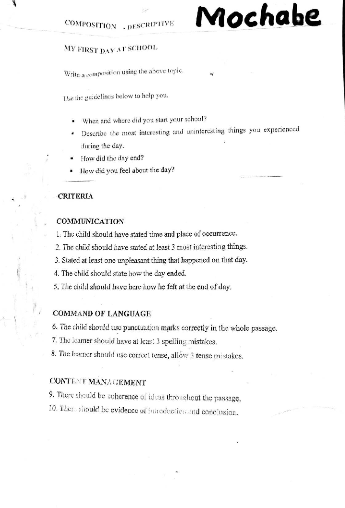 COMP 101: Composition Guidelines for Various Topics - Studocu